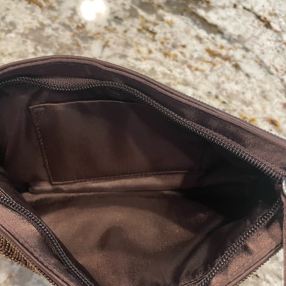 Talbots Brown Beaded Textured Clutch Wristlet NWT - Picture 3 of 7